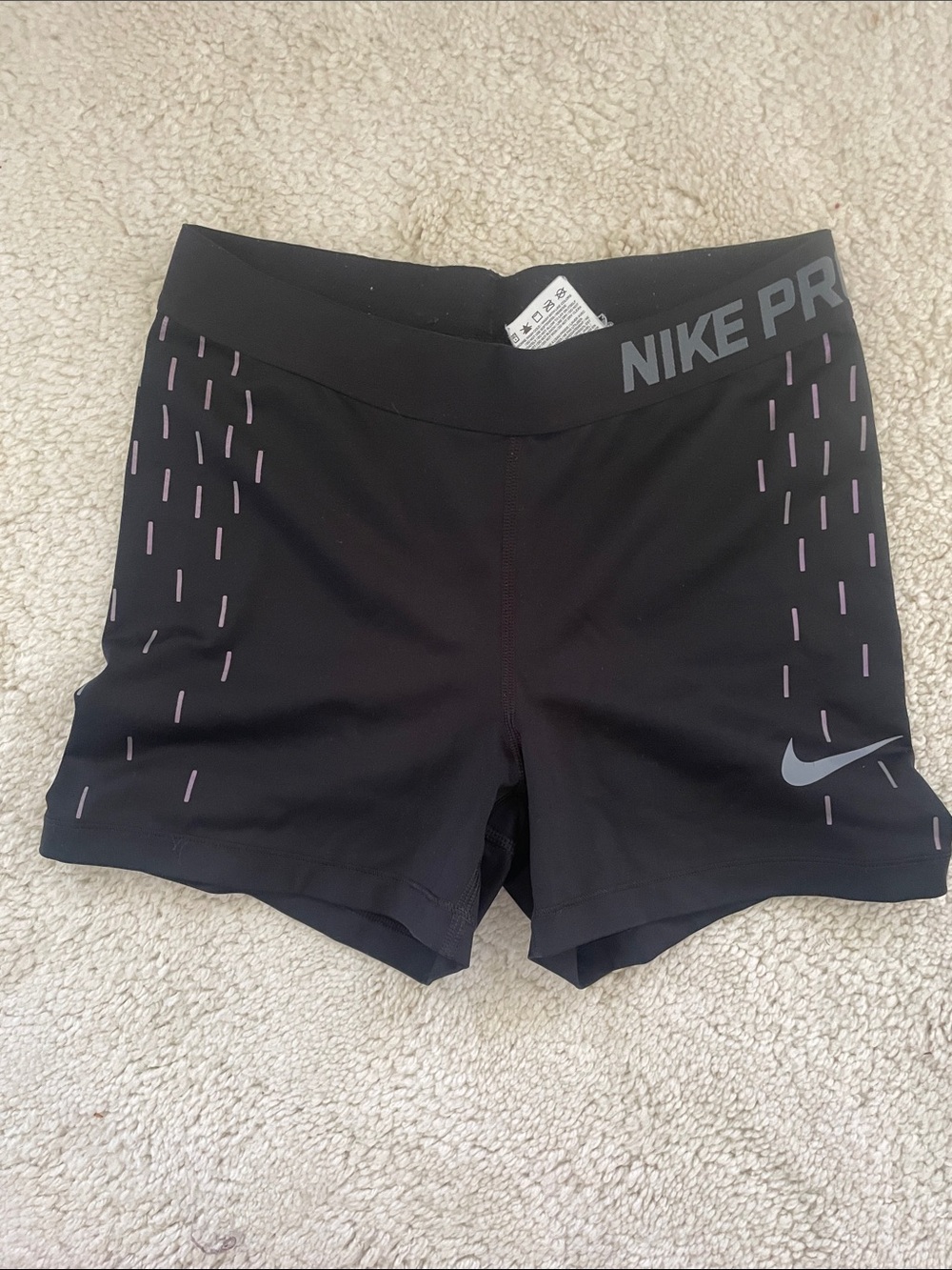 Nike Black Athletic Shorts with Pink Accents